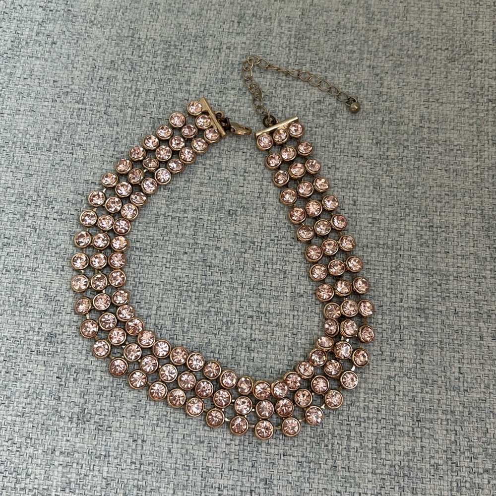 Light Pink Jeweled Choker Necklace
